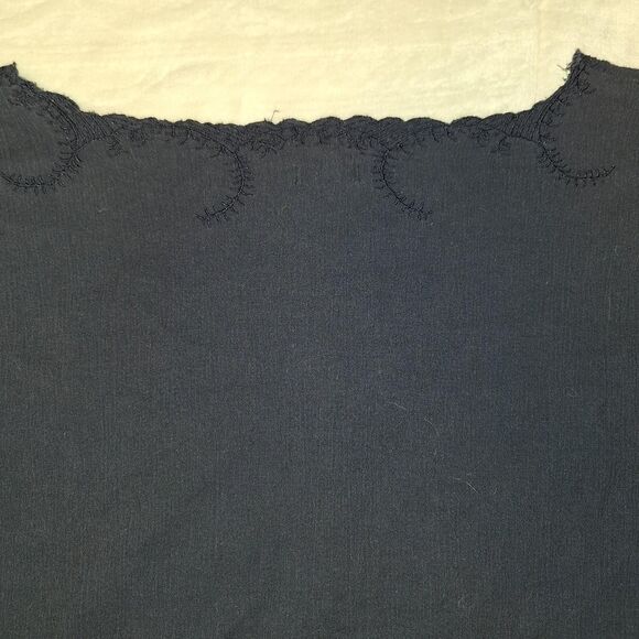 J. Crew Women's Vintage y2k Embroidered Navy Blouse/Beach Cover - Picture 7 of 8